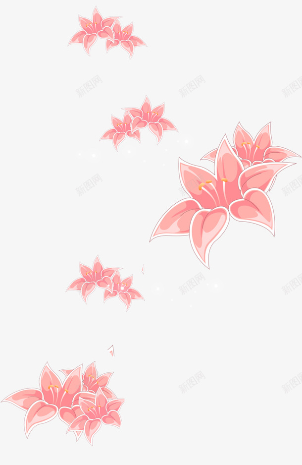 粉色花底纹png免抠素材_88icon https://88icon.com 卡通 手绘 粉色 花朵