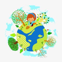 卡通地球png免抠素材_88icon https://88icon.com 卡通 地球 清新 绿色