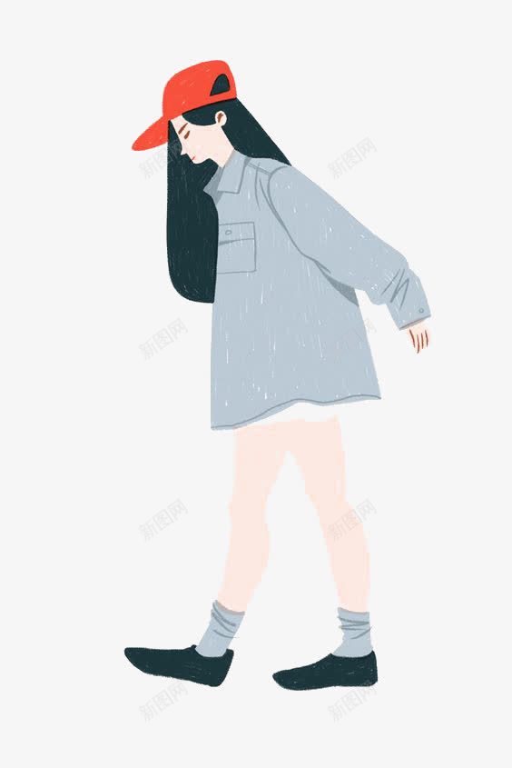 街头时尚女孩png免抠素材_88icon https://88icon.com 卡通 女孩 手绘 插画 时尚