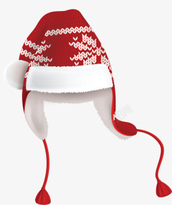 红色冬天温暖帽子矢量图素材