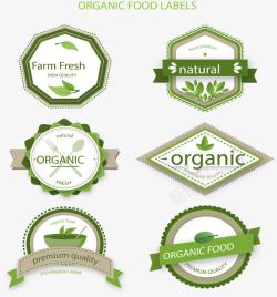6款绿色有机食物标签素材
