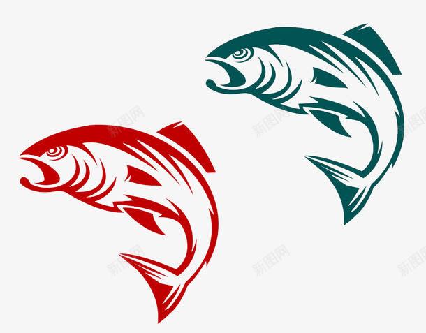 红色与绿色鱼png免抠素材_88icon https://88icon.com 海鱼 红色 绿色