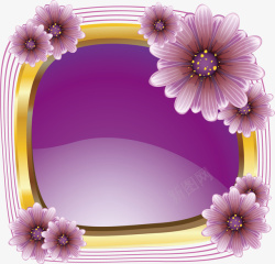紫色花纹边框纹理矢量图素材