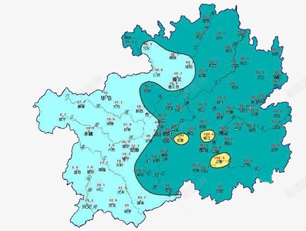 蓝色贵州地图png免抠素材_88icon https://88icon.com 中国 素材 蓝色 贵州地图