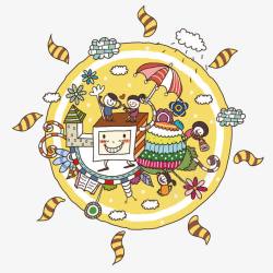 玩游戏的孩子素材