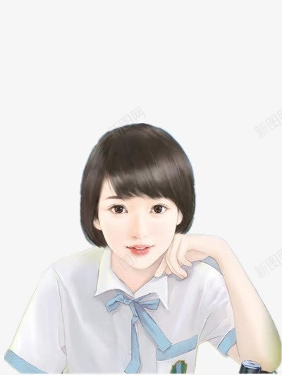 短发干净女孩png免抠素材_88icon https://88icon.com 女孩 干净 短发