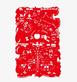 长条剪纸窗花素材