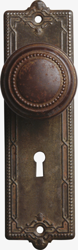 复古古典铁门锁素材
