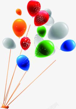 手绘彩色漂浮促销气球素材