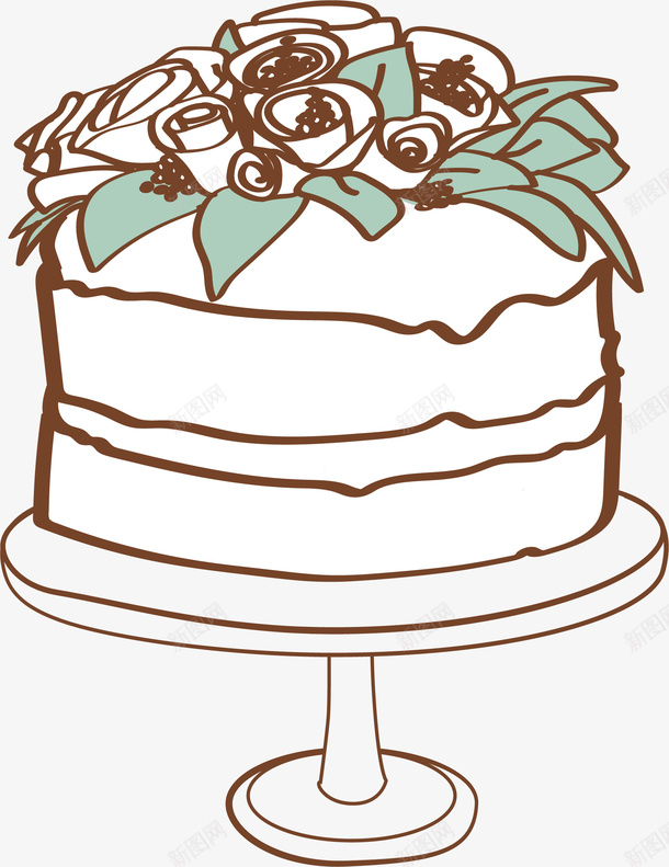 手绘卡通生日蛋糕矢量图ai免抠素材_88icon https://88icon.com 卡通 手绘 生日蛋糕 花朵 蛋糕 矢量图