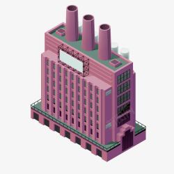 紫色商务办公大楼素材