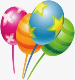 彩色花纹气球装饰创意素材