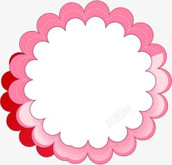 红粉色手绘可爱花朵装饰素材