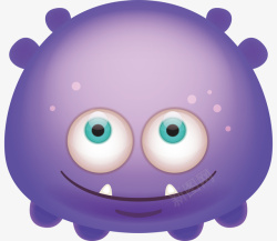 可爱紫色小怪物矢量图素材