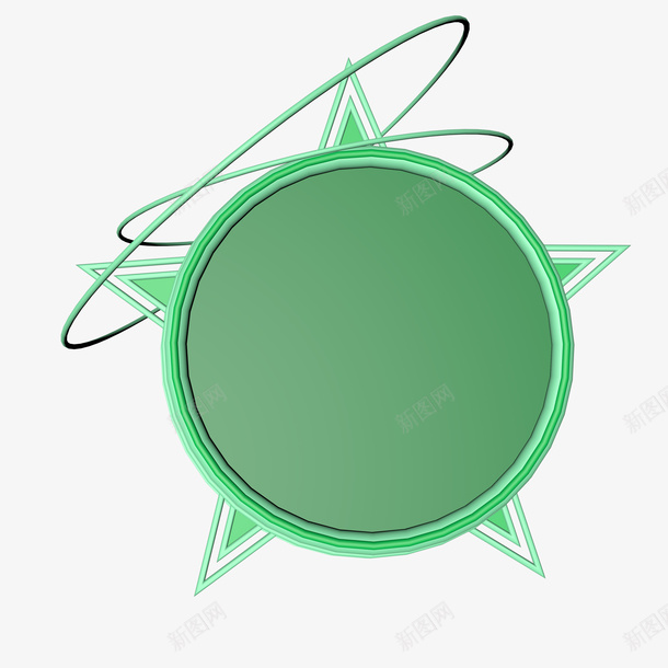 绿色活动元素圆盘星星png免抠素材_88icon https://88icon.com 旋转 星星 活动元素 绿色圈圈