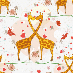 卡通动物背景03矢量图素材