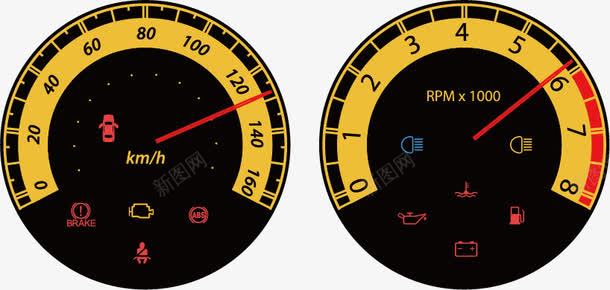 汽车仪表png免抠素材_88icon https://88icon.com 公里表 汽车 汽车仪表 汽车配件 转速表