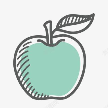 手绘苹果片绿色苹果图标图标