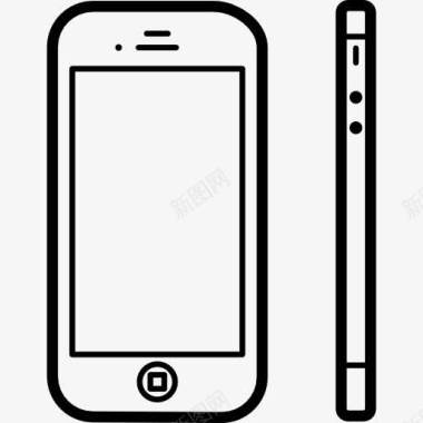 手机从正面和侧面视图图标图标