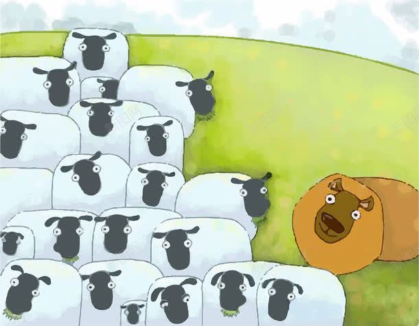卡通羊群png免抠素材_88icon https://88icon.com 卡通 吃草 手绘羊群 放羊 矢量图形 羊群