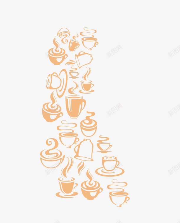 黄色咖啡杯装饰创意矢量图eps免抠素材_88icon https://88icon.com 创意 咖啡杯装饰 矢量咖啡杯装饰 黄色咖啡杯装饰 矢量图