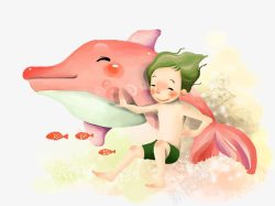 粉红色小鱼卡通图案高清图片