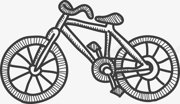 蝴蝶结装饰手绘自行车图标图标