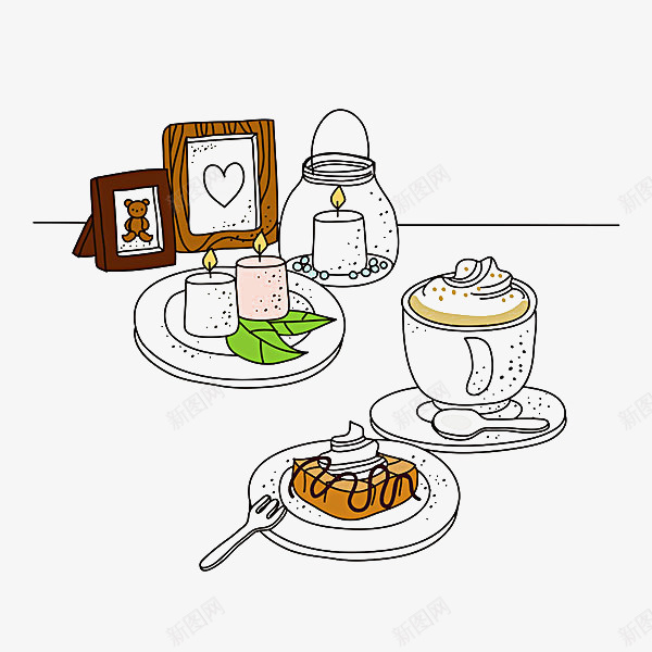 甜点插画png免抠素材_88icon https://88icon.com 插画 甜 蜡烛 餐食