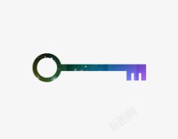 蓝紫色钥匙形状素材
