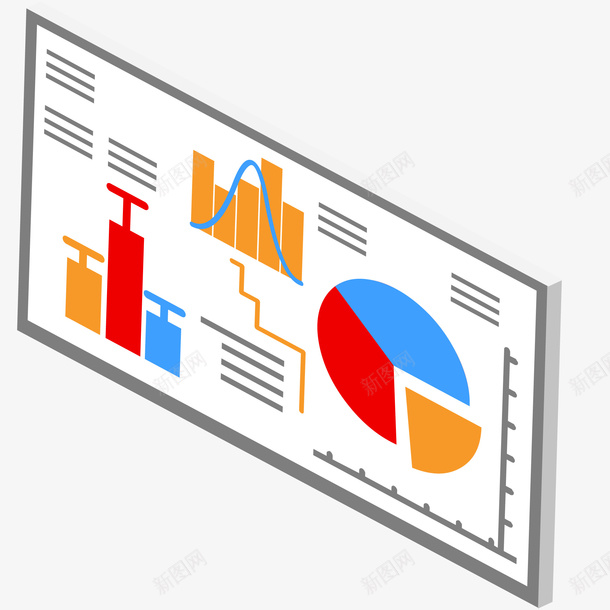 立体数据分析图表元素矢量图ai免抠素材_88icon https://88icon.com 分析 图表 数据 数据分析 数据图表 立体图案 矢量图