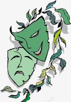 绿色邪恶面具矢量图素材