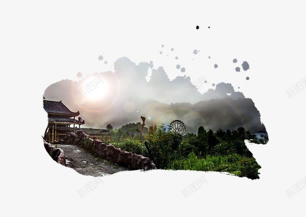 自然风景png免抠素材_88icon https://88icon.com 墨迹 水墨 自然风景