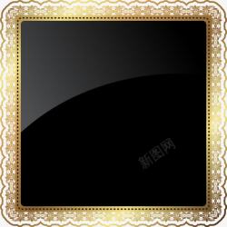 手绘金色花边素材