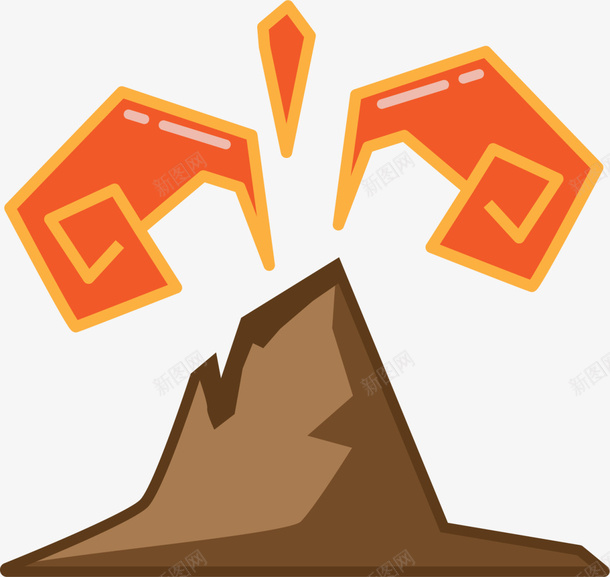 扁平卡通喷发火山png免抠素材_88icon https://88icon.com 世界末日 卡通火山 喷发火山 扁平火山 火山爆发 装饰图案