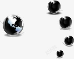 黑色科技地球黑球素材