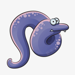 世界海洋日紫色小蛇矢量图素材