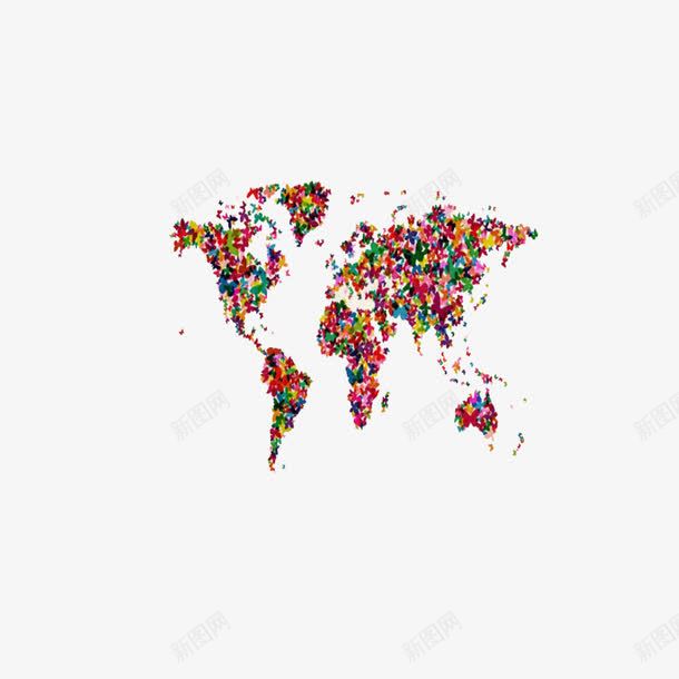 世界地图png免抠素材_88icon https://88icon.com 创意 图案 地图 彩色
