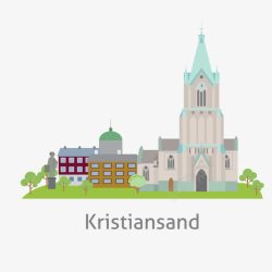 krstiansand挪威扁平城市建筑素材