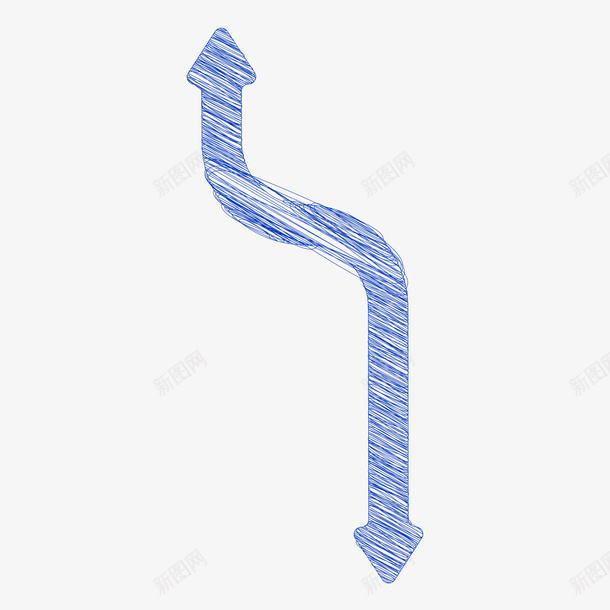 蓝色双向曲折箭头矢量图ai免抠素材_88icon https://88icon.com 双向箭头 商务箭头 曲折箭头 箭头 蓝色 蓝色箭头 矢量图