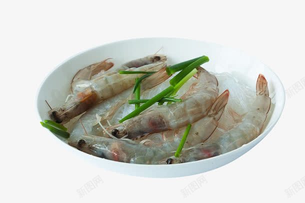 清蒸虾食材png免抠素材_88icon https://88icon.com 水产 碟子 葱 虾 食材