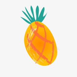 手绘菠萝图案素材