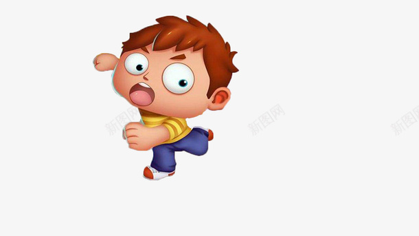 跑着的小男孩png免抠素材_88icon https://88icon.com 卡通手绘 大叫表情 尖叫的孩子 装饰 跑的人