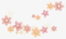创意手绘水彩花卉图案素材
