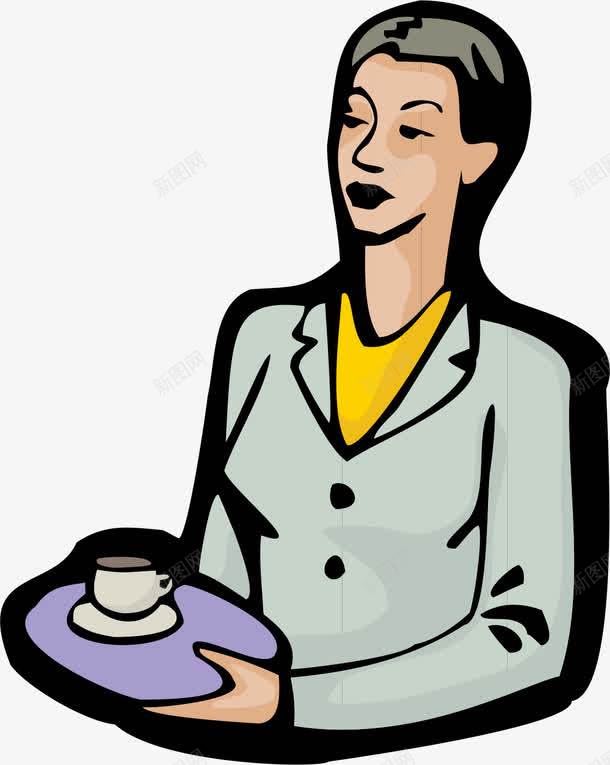喝水的女人png免抠素材_88icon https://88icon.com 卡通 喝水 喝水的人 茶品 饮茶