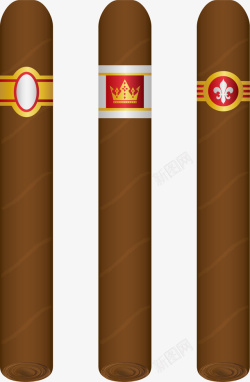 清香雪茄三根不同种类的迷你雪茄矢量图高清图片
