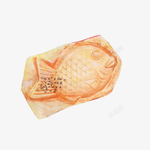 鱼饼手绘画片png免抠素材_88icon https://88icon.com 手绘美食 色彩画 面食 鱼饼 黄色