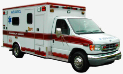 一辆白红色的急救车素材