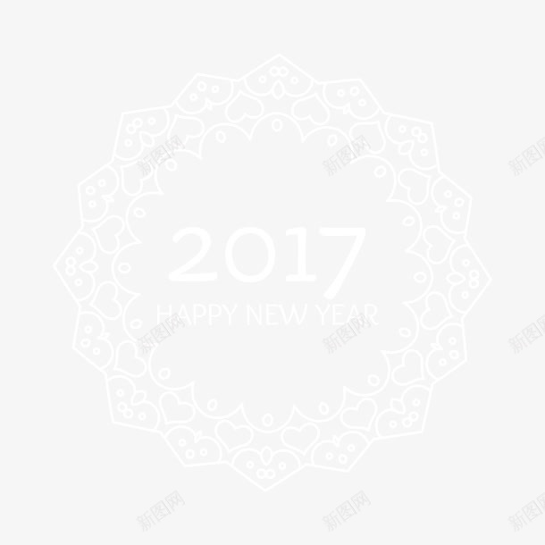 2017年创意数字png免抠素材_88icon https://88icon.com 扁平 白色 花纹