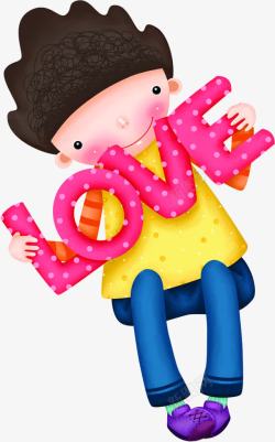 粉色爱情字母可爱儿童素材