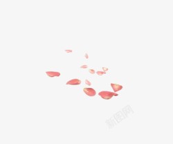 梦幻粉色手绘花瓣装饰素材